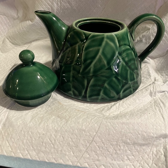 Vintage Pier One Jade Leaves Teapot - Picture 3 of 5
